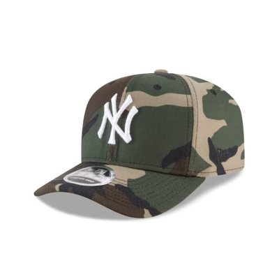 Green New York Yankees Hat - New Era MLB Woodland Camo Stretch Snap 9FIFTY Snapback Caps USA4836715